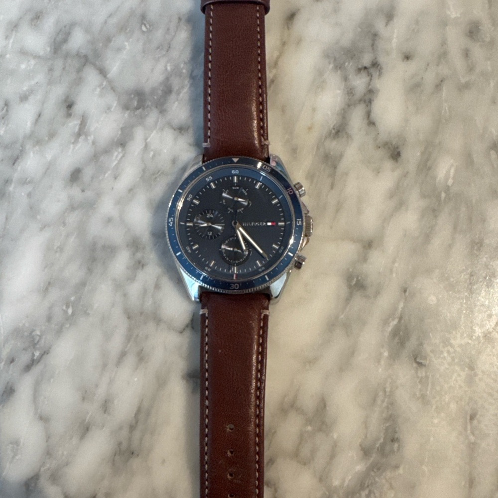 Tommy Hilfiger Chronograph Watch with Brown Strap